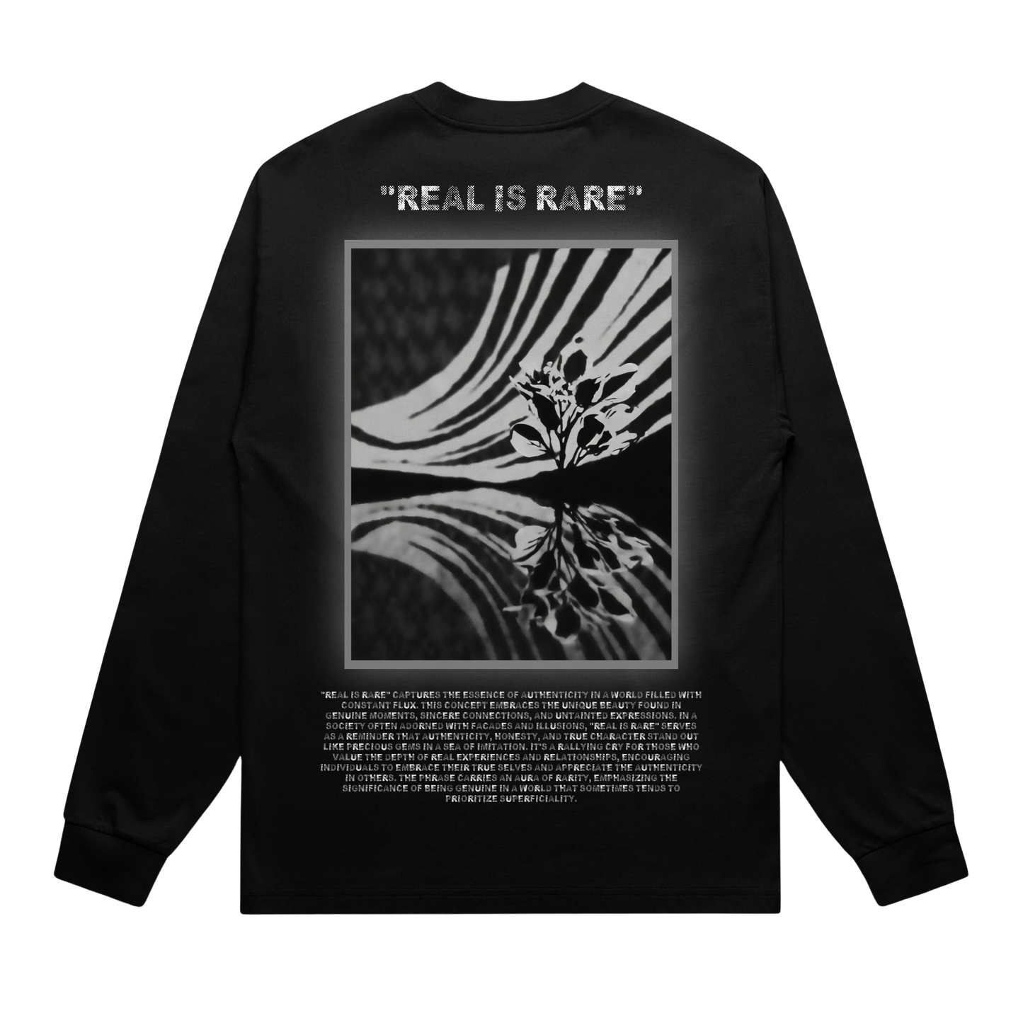 Oversized Graphic Crew Neck "REAL IS RARE"
